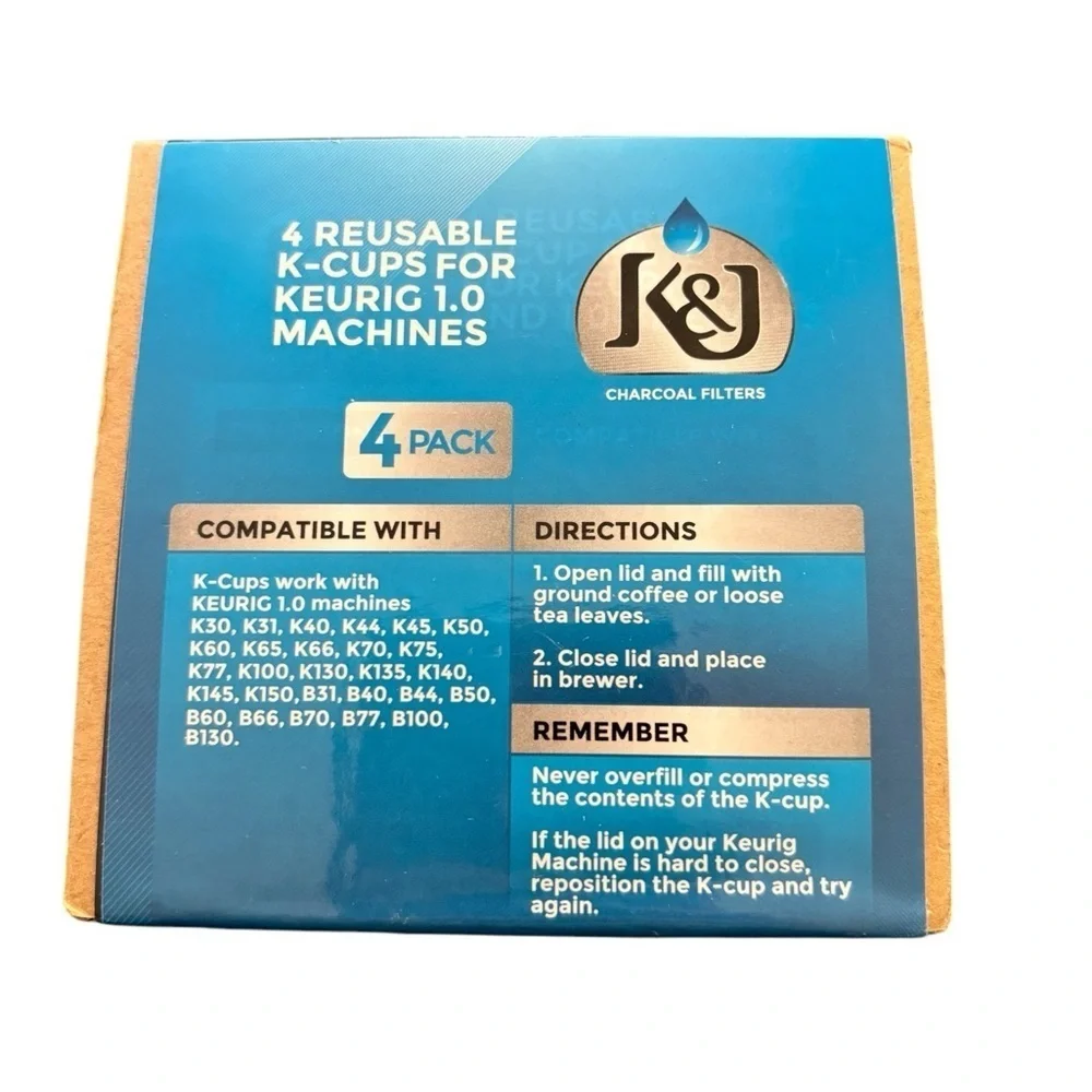 K -Cup 4 Pack Reusablele Cups for Keurig 1.0 Machines New In Box Gift Coffee Use